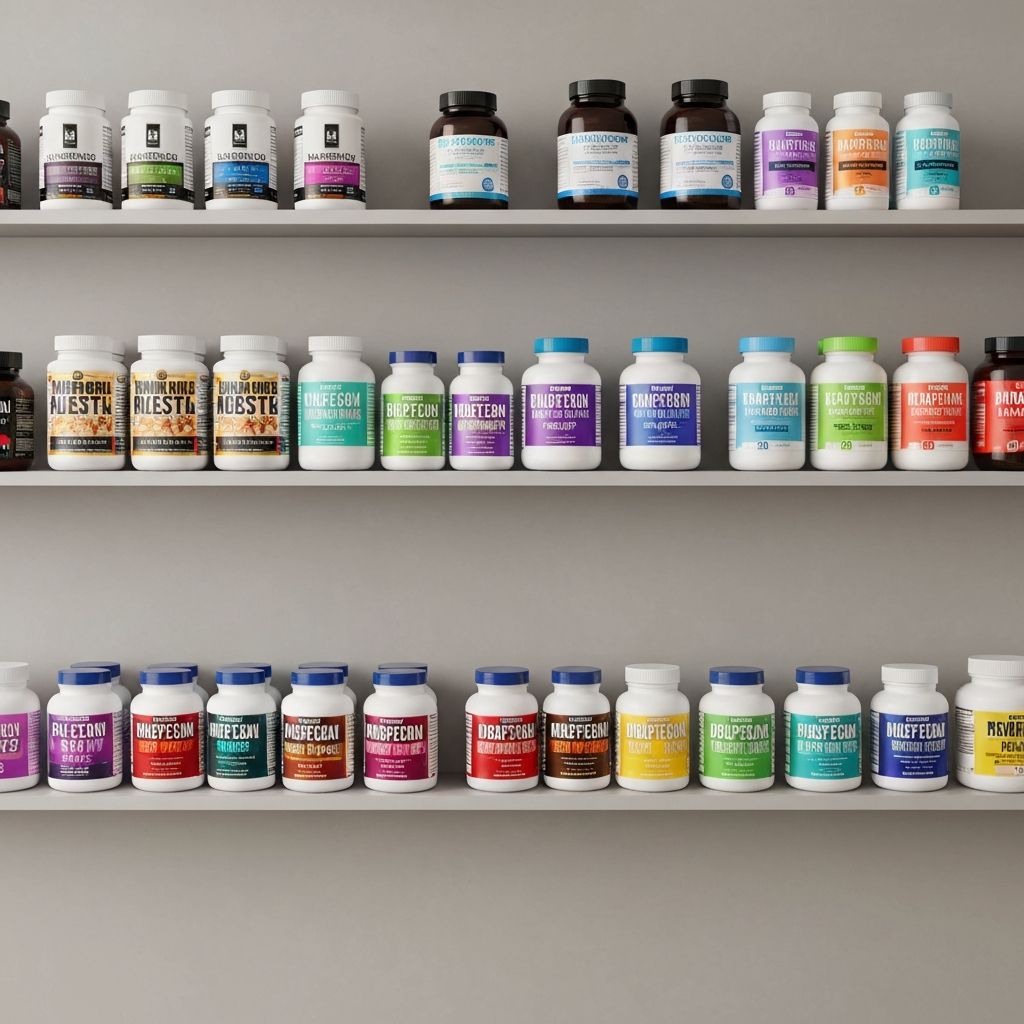 Organized supplement shelf display